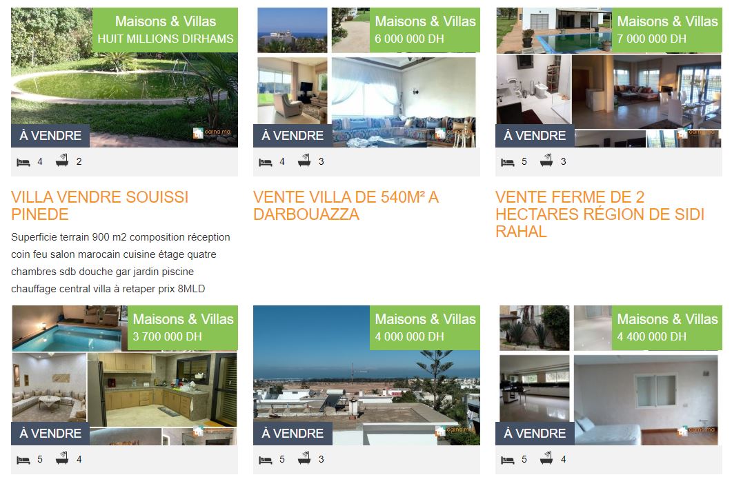 annonce villa et maison vendre maroc